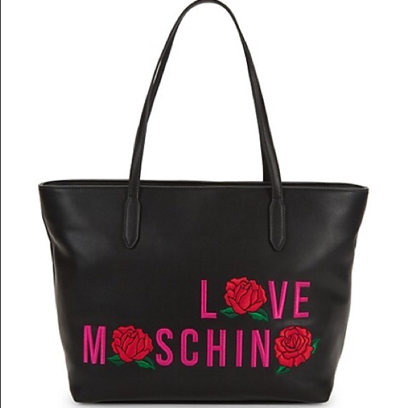 Moschino Handbags - 🎉HP🎉 NWT Love Moschino Rose Appliqué Tote 🌹